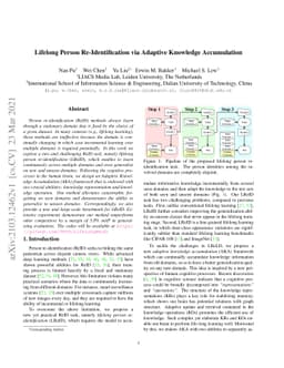 Lifelong Person Re-Identification via Adaptive Knowledge Accumulation