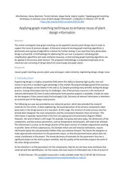 Applying graph matching techniques to enhance reuse of plant design
  information