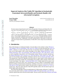 Improved Analysis of the Tsallis-INF Algorithm in Stochastically
  Constrained Adversarial Bandits and Stochastic Bandits with Adversarial
  Corruptions