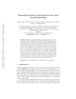 Expanding Semantic Knowledge for Zero-shot Graph Embedding