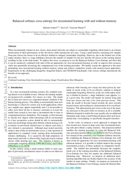 Balanced softmax cross-entropy for incremental learning with and without
  memory