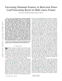 Uncovering Dominant Features in Short-term Power Load Forecasting Based
  on Multi-source Feature
