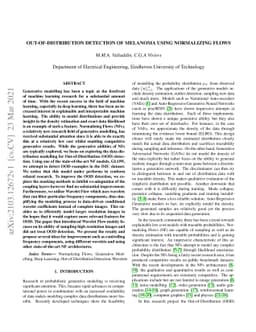 Out-of-Distribution Detection of Melanoma using Normalizing Flows