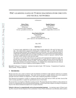 PAC-learning gains of Turing machines over circuits and neural networks