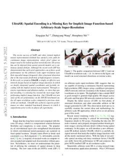 UltraSR: Spatial Encoding is a Missing Key for Implicit Image
  Function-based Arbitrary-Scale Super-Resolution