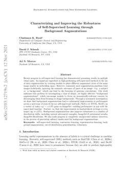 Characterizing and Improving the Robustness of Self-Supervised Learning
  through Background Augmentations