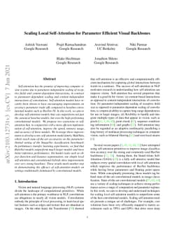 Scaling Local Self-Attention for Parameter Efficient Visual Backbones