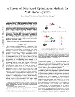 A Survey of Distributed Optimization Methods for Multi-Robot Systems