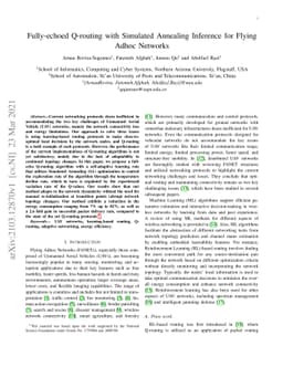 Fully-echoed Q-routing with Simulated Annealing Inference for Flying
  Adhoc Networks