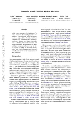 Towards a Formal Model of Narratives