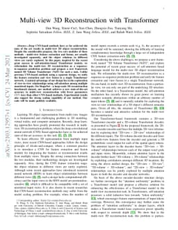Multi-view 3D Reconstruction with Transformer