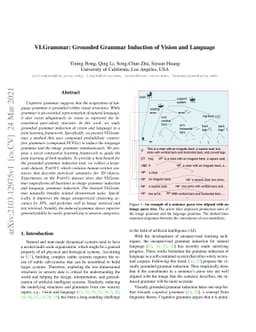 VLGrammar: Grounded Grammar Induction of Vision and Language