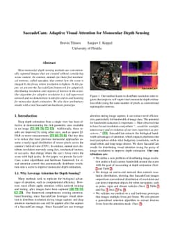 SaccadeCam: Adaptive Visual Attention for Monocular Depth Sensing