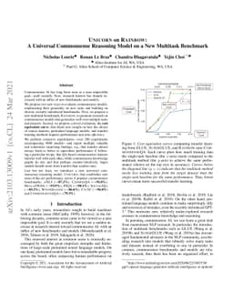 UNICORN on RAINBOW: A Universal Commonsense Reasoning Model on a New
  Multitask Benchmark