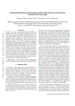 Lightweight Image Super-Resolution with Multi-scale Feature Interaction
  Network