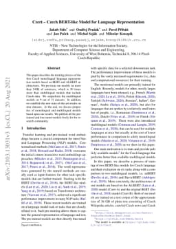 Czert -- Czech BERT-like Model for Language Representation