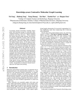 Knowledge-aware Contrastive Molecular Graph Learning