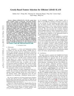 Greedy-Based Feature Selection for Efficient LiDAR SLAM