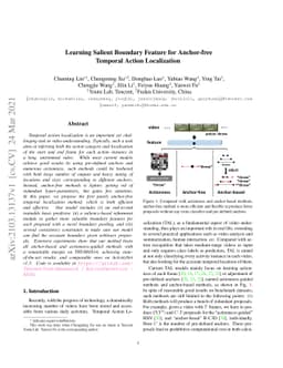 Learning Salient Boundary Feature for Anchor-free Temporal Action
  Localization