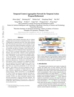 Temporal Context Aggregation Network for Temporal Action Proposal
  Refinement