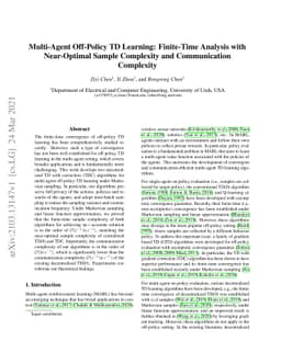 Multi-Agent Off-Policy TD Learning: Finite-Time Analysis with
  Near-Optimal Sample Complexity and Communication Complexity