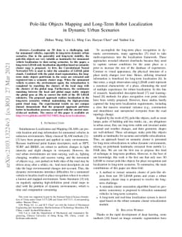 Pole-like Objects Mapping and Long-Term Robot Localization in Dynamic
  Urban Scenarios
