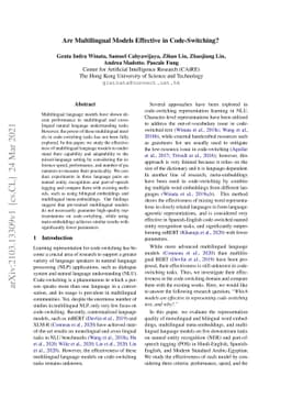 Are Multilingual Models Effective in Code-Switching?