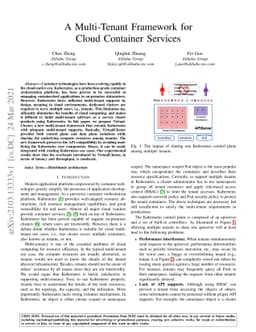 A Multi-Tenant Framework for Cloud Container Services