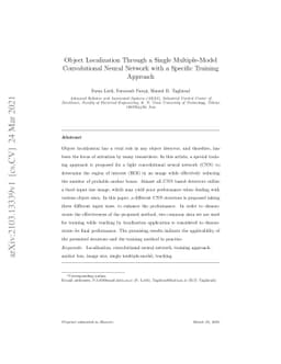 Object Localization Through a Single Multiple-Model Convolutional Neural
  Network with a Specific Training Approach