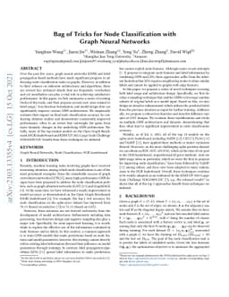 Bag of Tricks for Node Classification with Graph Neural Networks