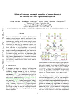 Affective Processes: stochastic modelling of temporal context for
  emotion and facial expression recognition