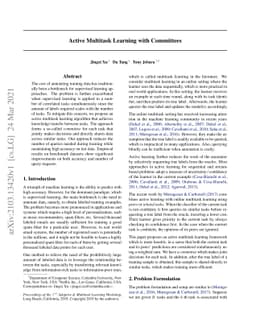 Active Multitask Learning with Committees