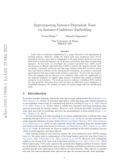Approximating Instance-Dependent Noise via Instance-Confidence Embedding