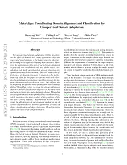 MetaAlign: Coordinating Domain Alignment and Classification for
  Unsupervised Domain Adaptation