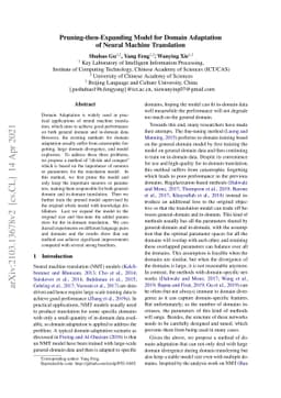 Pruning-then-Expanding Model for Domain Adaptation of Neural Machine
  Translation