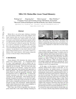MBA-VO: Motion Blur Aware Visual Odometry