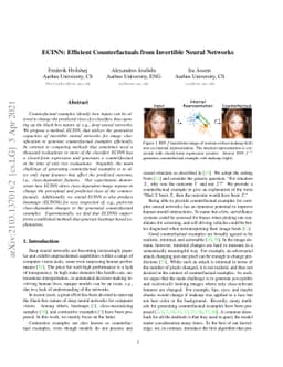 ECINN: Efficient Counterfactuals from Invertible Neural Networks