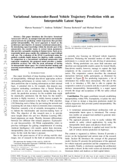 Variational Autoencoder-Based Vehicle Trajectory Prediction with an
  Interpretable Latent Space