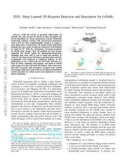 3D3L: Deep Learned 3D Keypoint Detection and Description for LiDARs