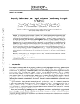 Equality before the Law: Legal Judgment Consistency Analysis for
  Fairness
