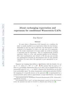 About exchanging expectation and supremum for conditional Wasserstein
  GANs
