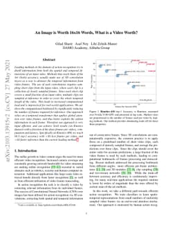 An Image is Worth 16x16 Words, What is a Video Worth?