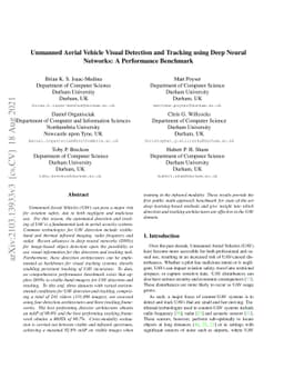 Unmanned Aerial Vehicle Visual Detection and Tracking using Deep Neural
  Networks: A Performance Benchmark
