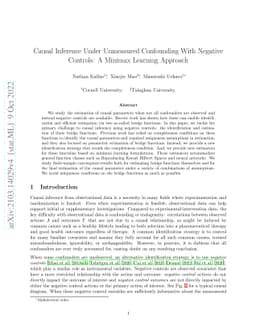 Causal Inference Under Unmeasured Confounding With Negative Controls: A
  Minimax Learning Approach