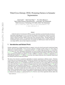 Tilted Cross Entropy (TCE): Promoting Fairness in Semantic Segmentation