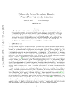 Differentially Private Normalizing Flows for Privacy-Preserving Density
  Estimation