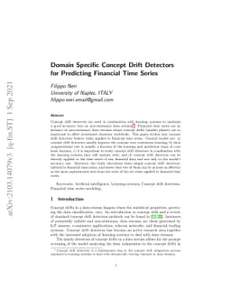 Domain Specific Concept Drift Detectors for Predicting Financial Time
  Series