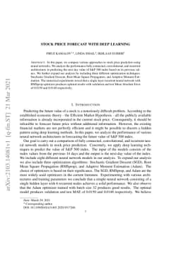 Stock price forecast with deep learning
