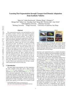 Learning Part Segmentation through Unsupervised Domain Adaptation from
  Synthetic Vehicles