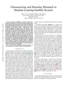 Characterizing and Detecting Mismatch in Machine-Learning-Enabled
  Systems